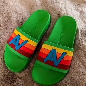 Aviator Nation green slide NWOT never worn